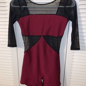 Leotard/Biketard dance (solo) costume with mesh